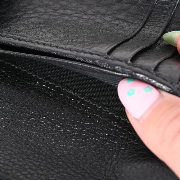 Gucci Soho Black Leather Studded Zip Wallet with Logo Detail - Picture 13 of 14